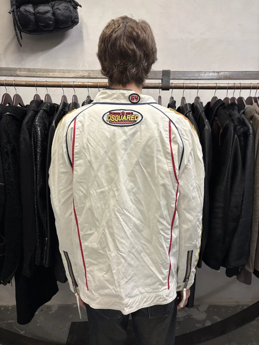 SS2008 DSquared2 White & Red Patchwork Racing Jacket – Dolce Vita Hub
