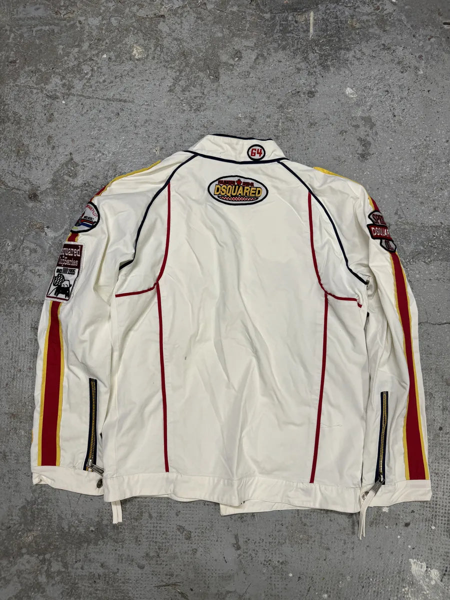 SS2008 DSquared2 White & Red Patchwork Racing Jacket (M) VFsevNF 4