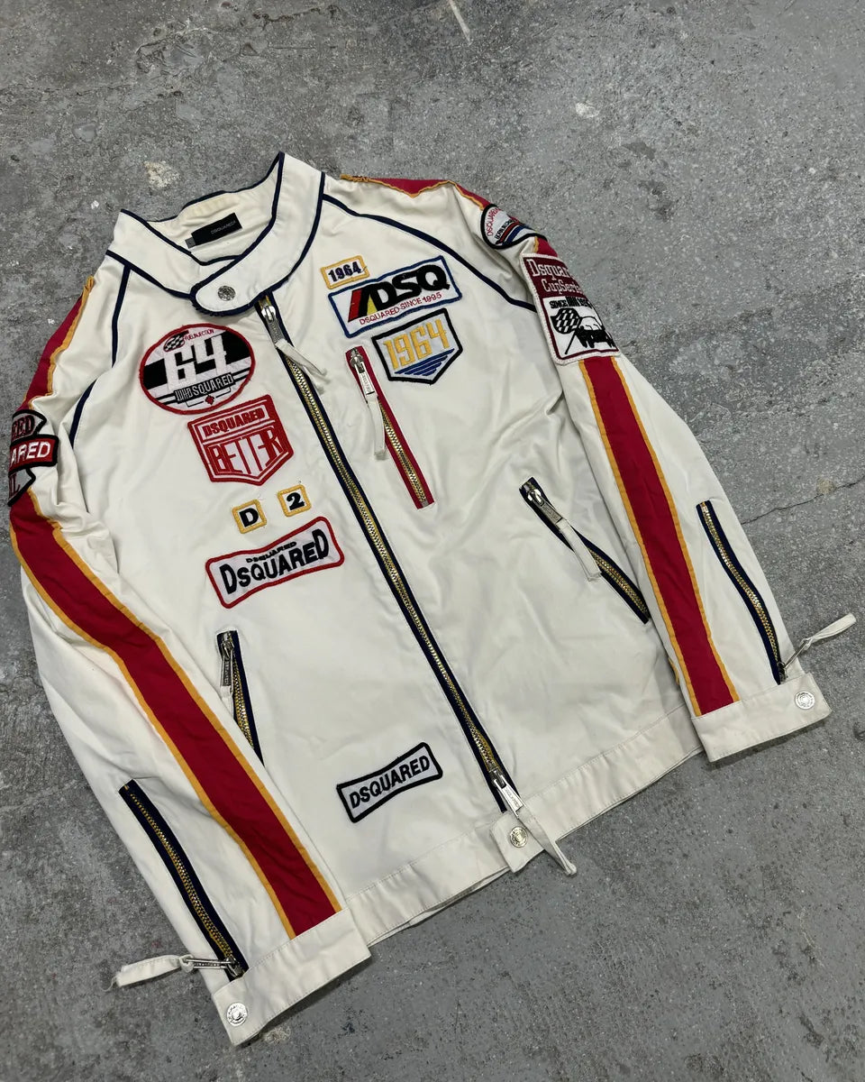 SS2008 Dsquared2 White Racing Patchwork Jacket (M) 7