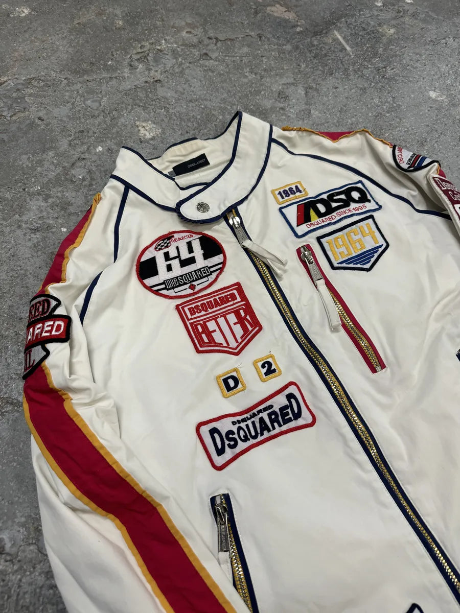 SS2008 Dsquared2 White Racing Patchwork Jacket (M) 9