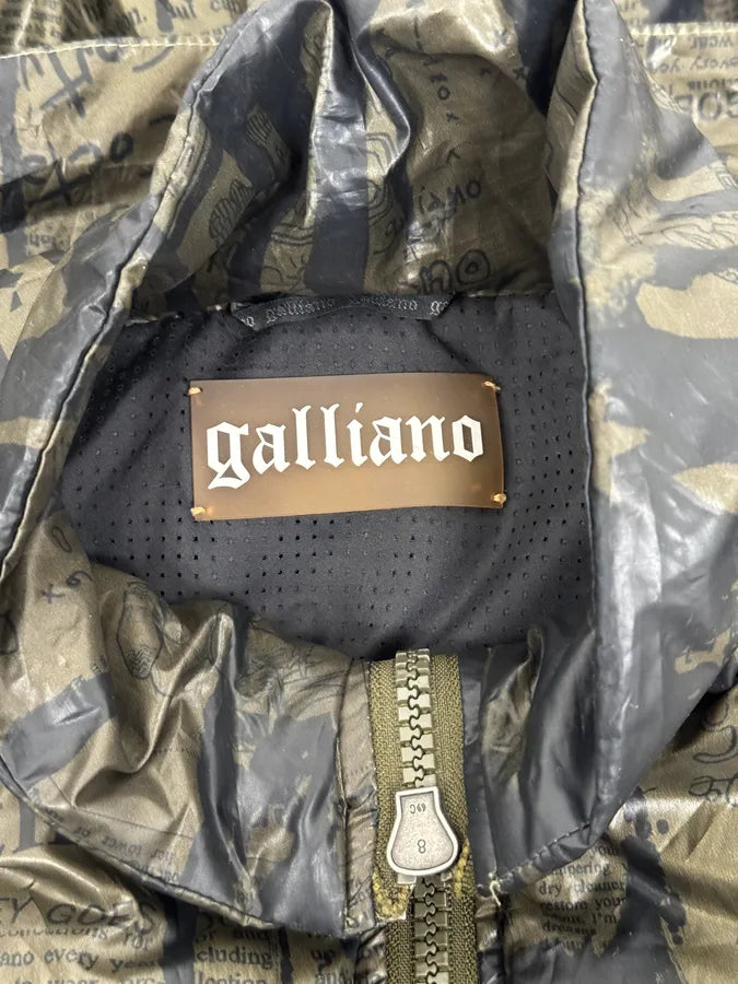 SS2008 Galliano 2 in 1 Khaki Brown & Black Newspaper Windbreaker Jacket BjXopDW 18