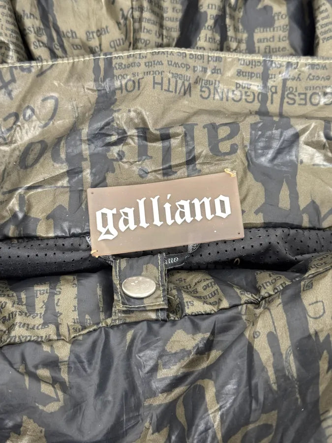 SS2008 Galliano 2 in 1 Khaki Brown & Black Newspaper Windbreaker Jacket BjXopDW 19