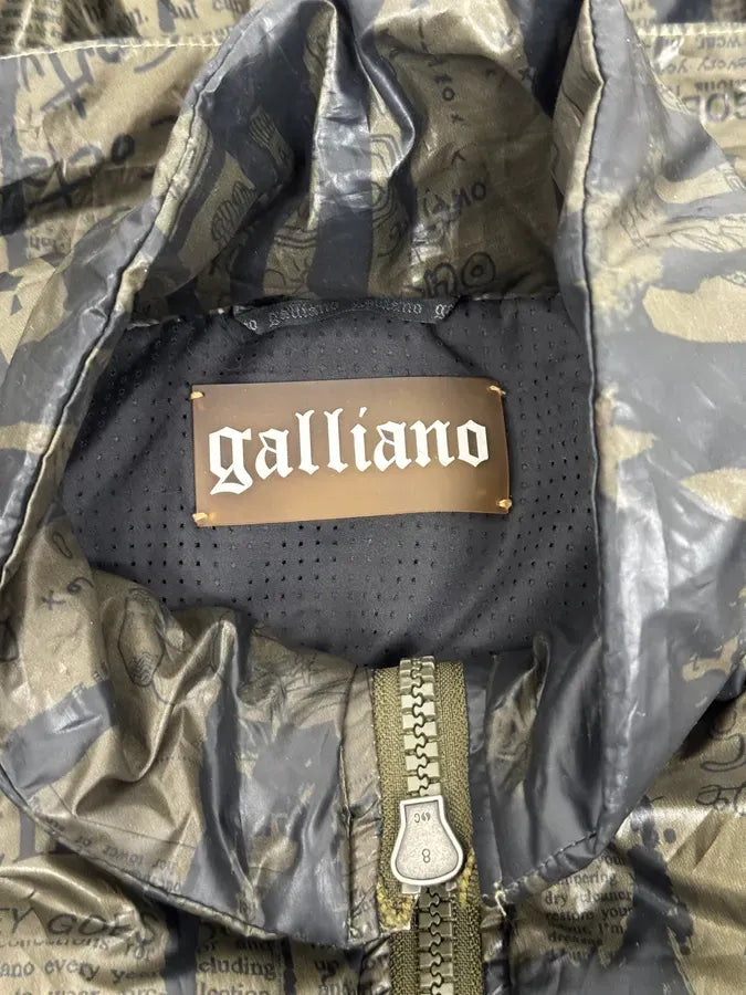 SS2008 Galliano 2 in 1 Khaki Brown & Black Newspaper Windbreaker Jacket BjXopDW 18