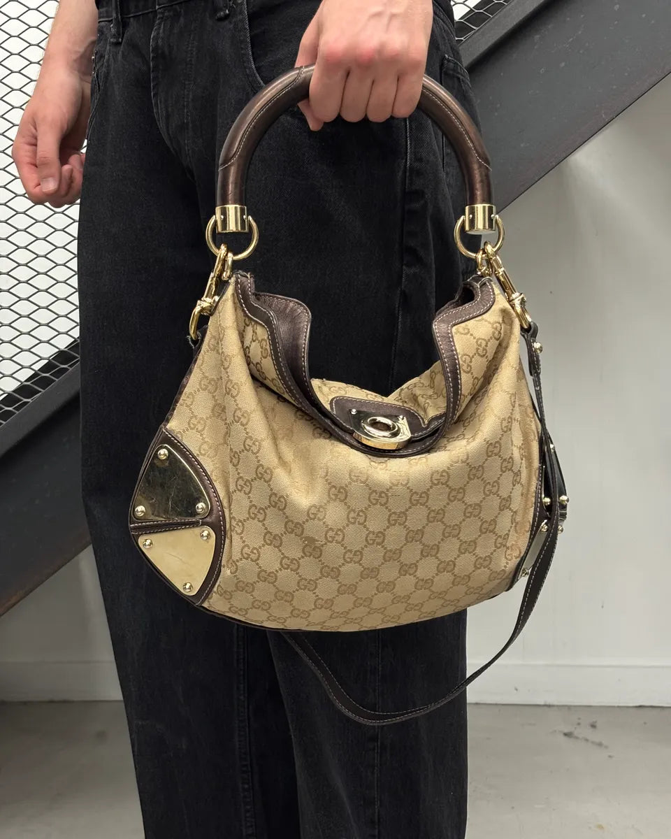 SS2008 Gucci Beige Monogram Indy Bag RjcqhPI 1