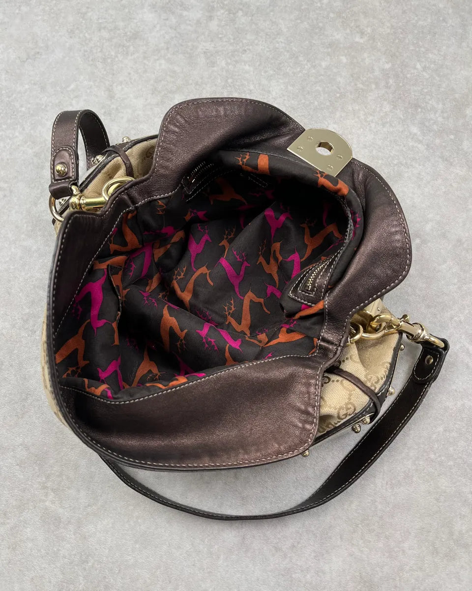 SS2008 Gucci Beige Monogram Indy Bag RjcqhPI 12