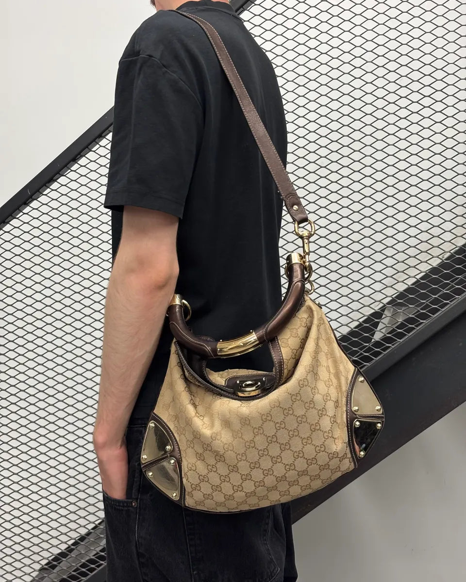 SS2008 Gucci Beige Monogram Indy Bag RjcqhPI 2