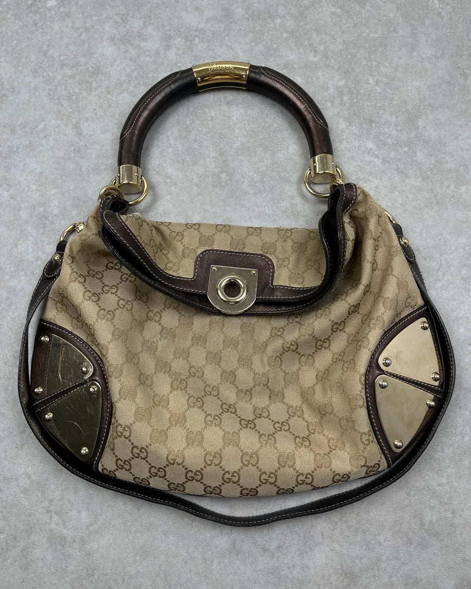 SS2008 Gucci Beige Monogram Indy Bag RjcqhPI 3