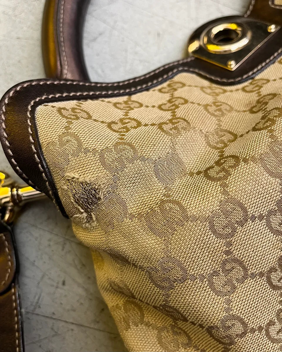 SS2008 Gucci Beige Monogram Indy Bag RjcqhPI 9