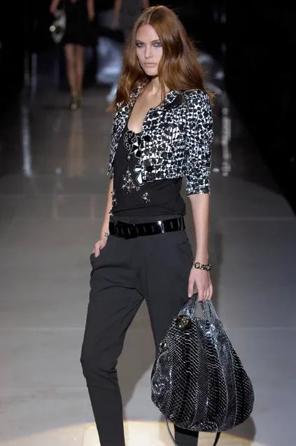 SS2008 Gucci Black & Grey Python Hysteria Babouska Shopper Handle Bag hjImHKL 1