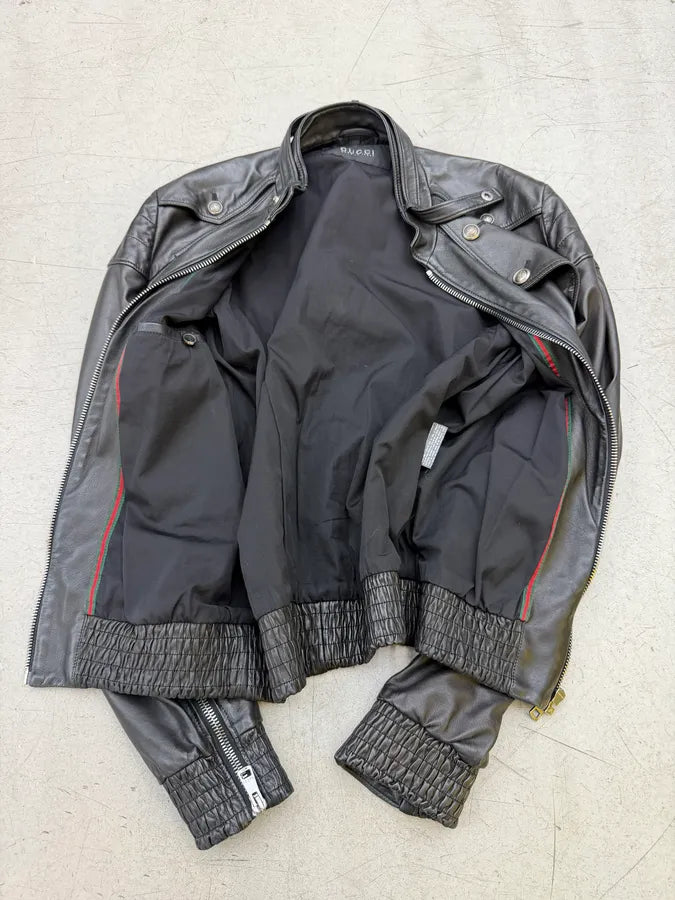 SS2008 Gucci Black Premium Leather Jacket by Frida Giannini QezIvPK 13