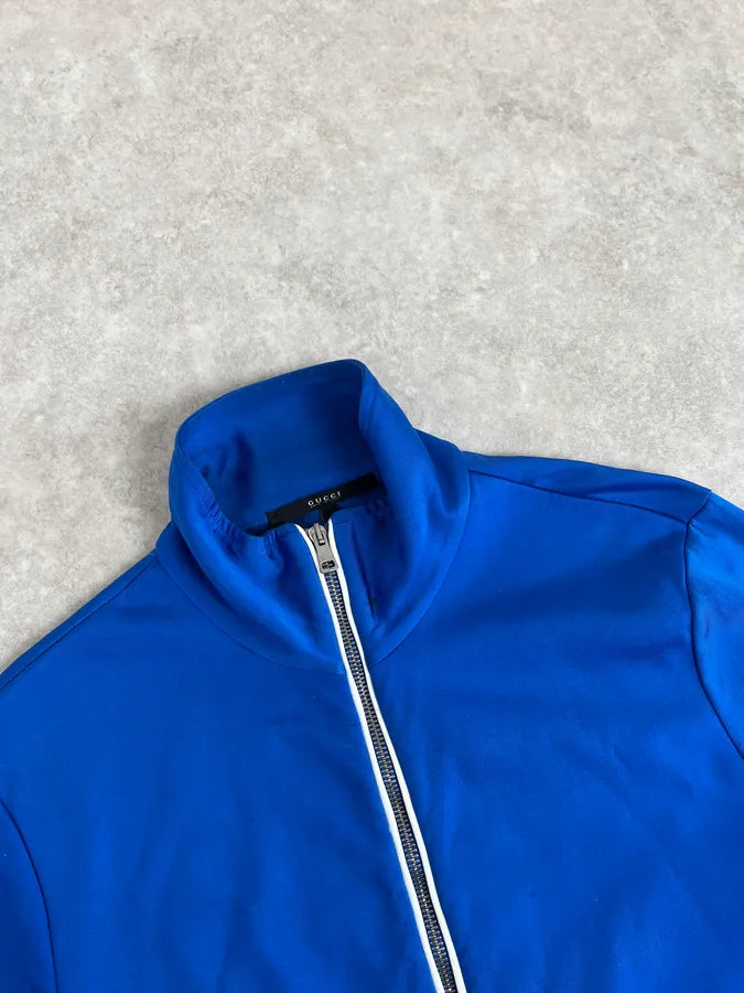 SS2008 Gucci Blue Zip-up Sweater oDixwfA 4
