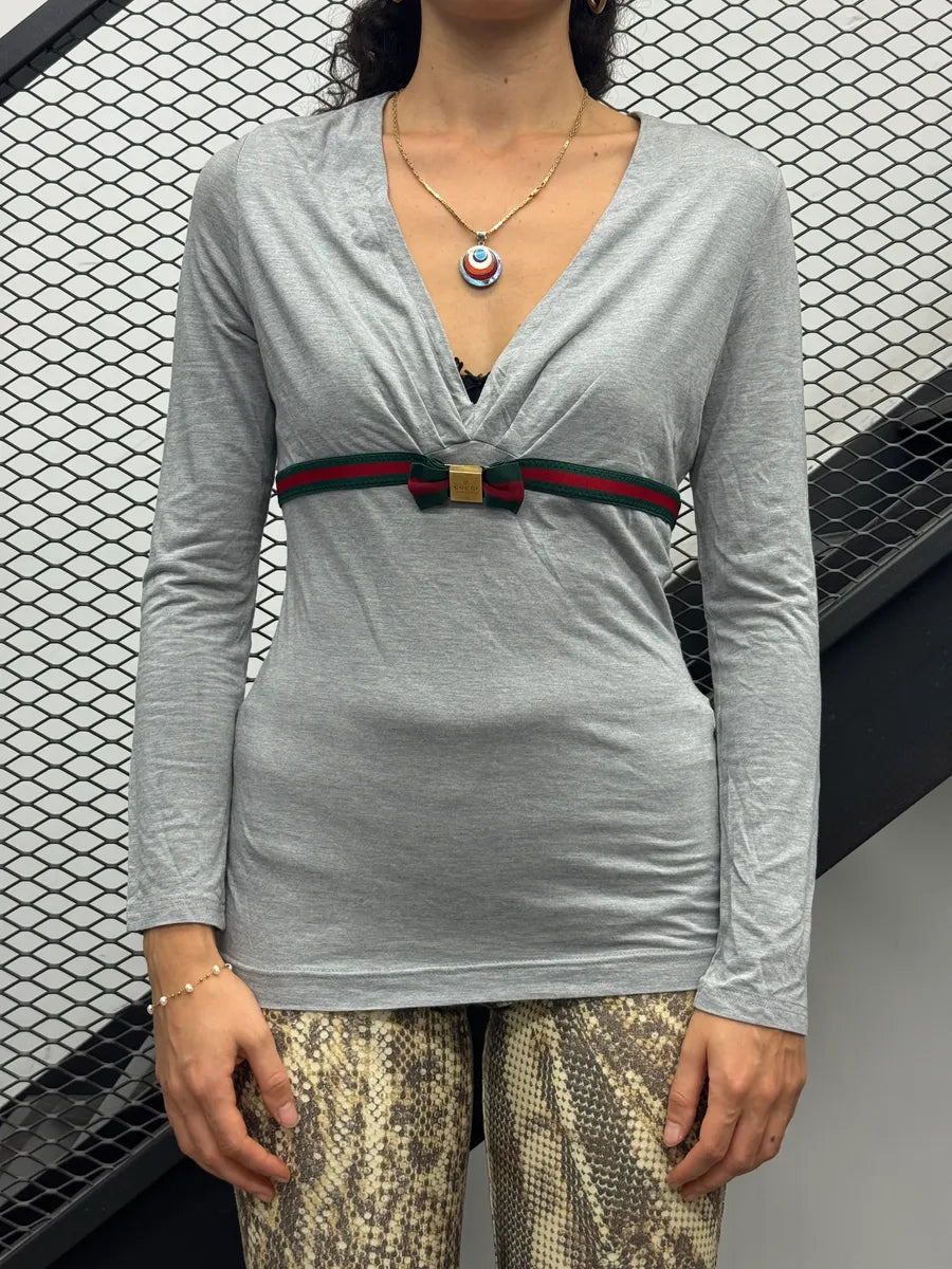 SS2008 Gucci Grey Modal Logo Wrap Longsleeve by Frida Giannini aYFtZPLl 1