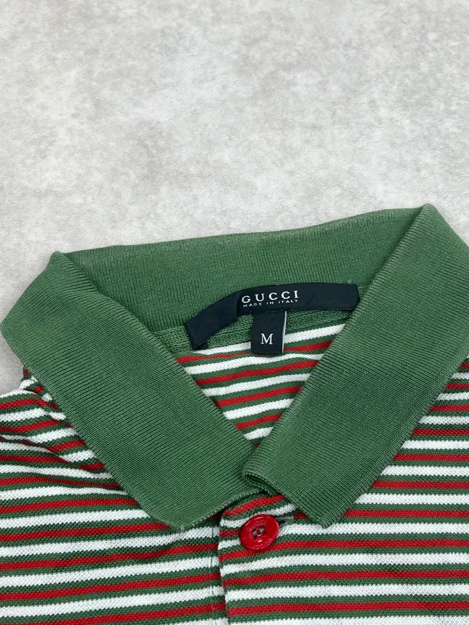 SS2008 Gucci Green & Red Original Striped Polo VbNsFRP 6