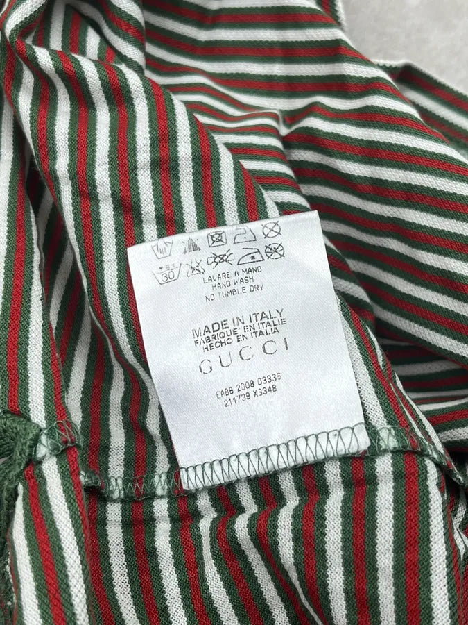 SS2008 Gucci Green & Red Original Striped Polo VbNsFRP 8