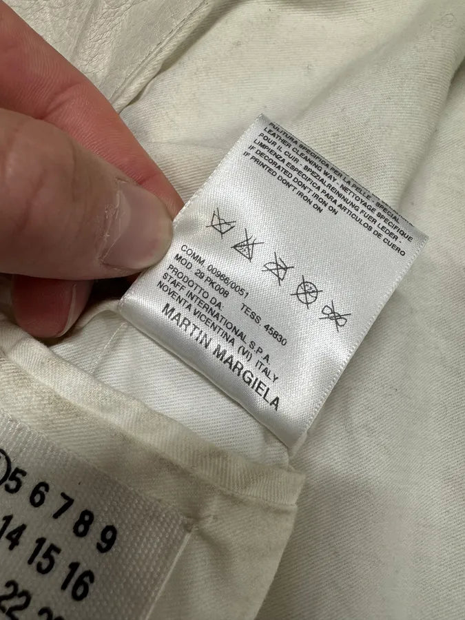 SS2008 Maison Margiela 5-zip Off White Leather Jacket (XS/S) (S/M) 9