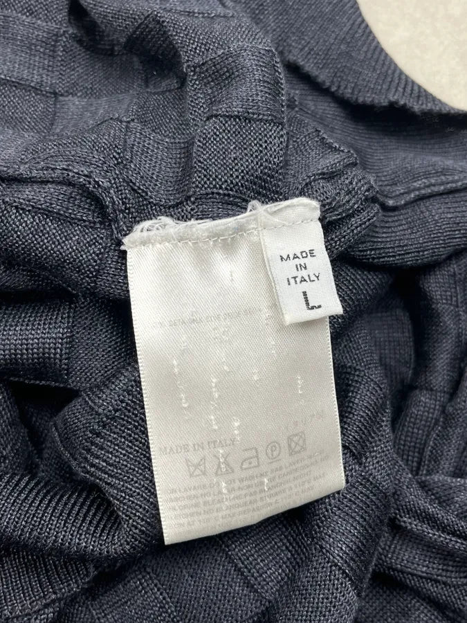 SS2008 Margiela Black Grid V-Neck Signature Sweater ToVYLlW 8