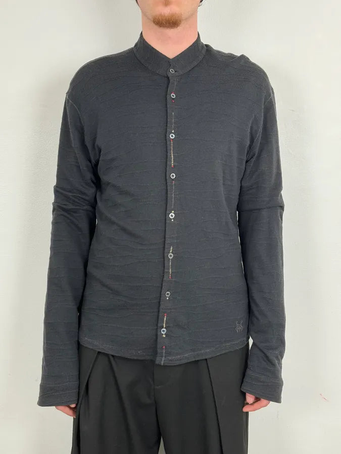 SS2008 Marithé + François Girbaud Black Pleats Light Shirt MNInroY 1
