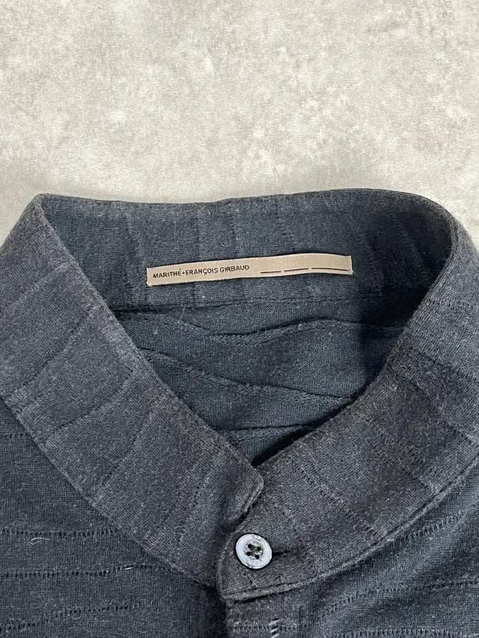 SS2008 Marithé + François Girbaud Black Pleats Light Shirt MNInroY 8