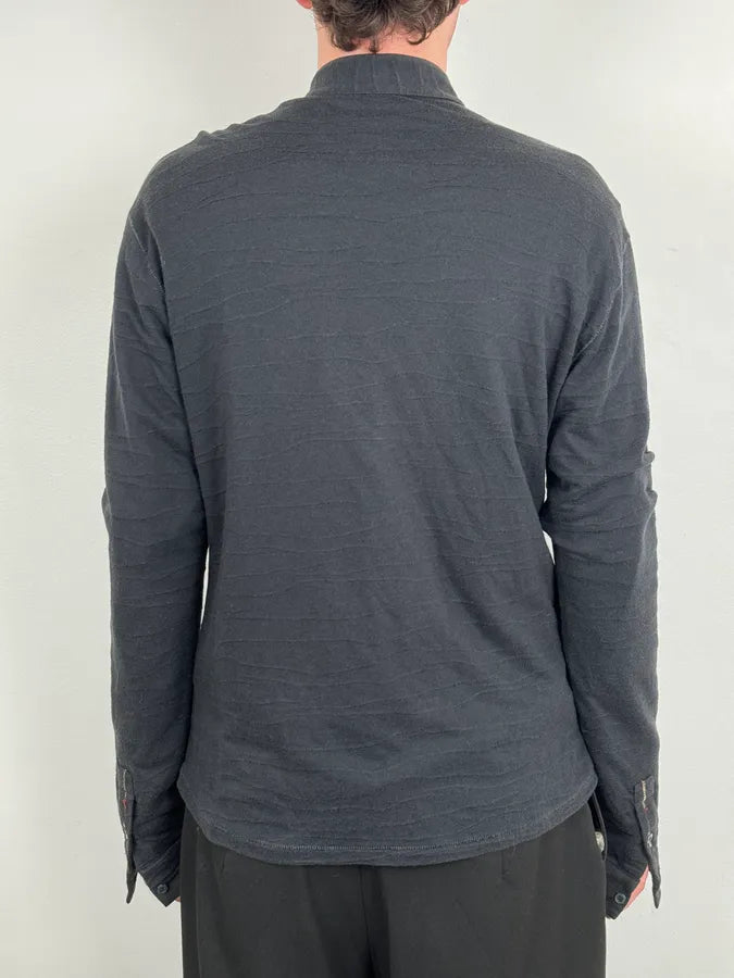 SS2008 Marithé + François Girbaud Black Pleats Light Shirt MNInroY 2