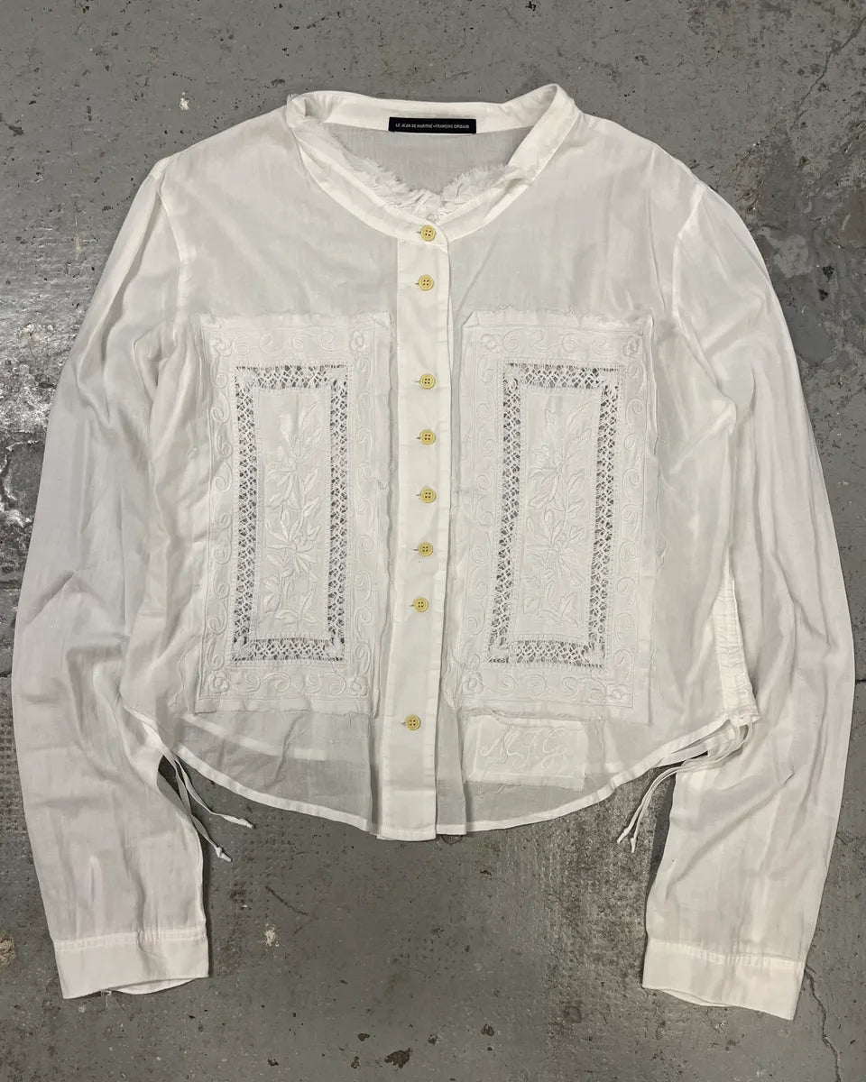 SS2008 Marithé + François Girbaud White Lace Blouse Shirt (S/M) FxfNVVh 0