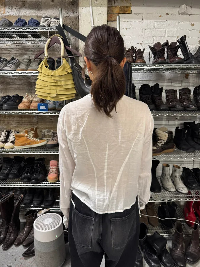 SS2008 Marithé + François Girbaud White Lace Blouse Shirt (S/M) FxfNVVh 2