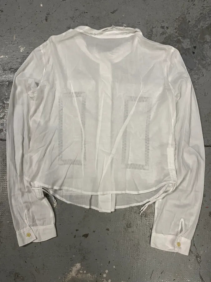 SS2008 Marithé + François Girbaud White Lace Blouse Shirt (S/M) FxfNVVh 5
