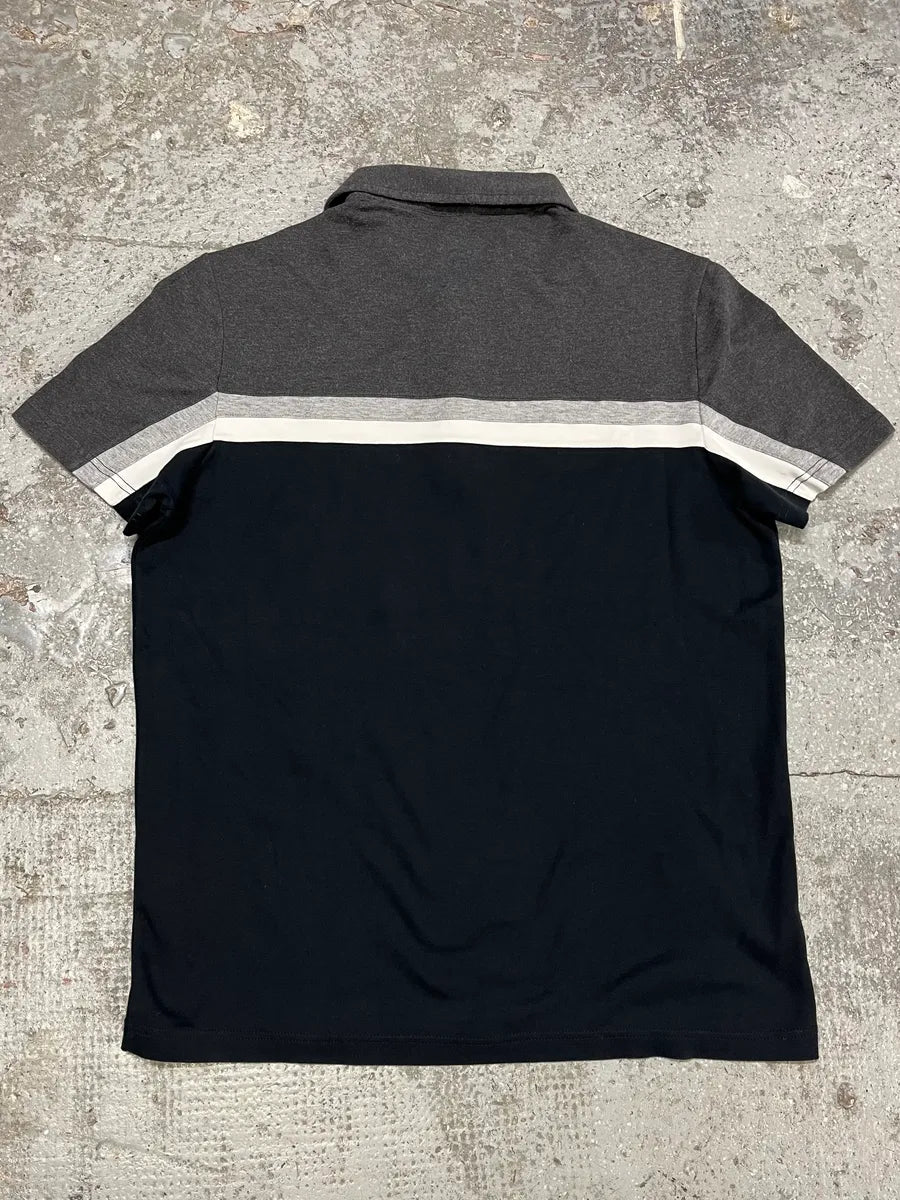 SS2008 Prada Black & Grey Striped Polo (S) HMhiGVk 7