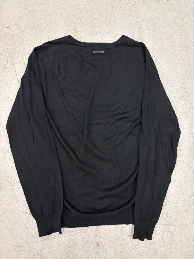 SS2008 Prada Black Cotton Cashmere V-Neck Sweater qaRUNSa 5