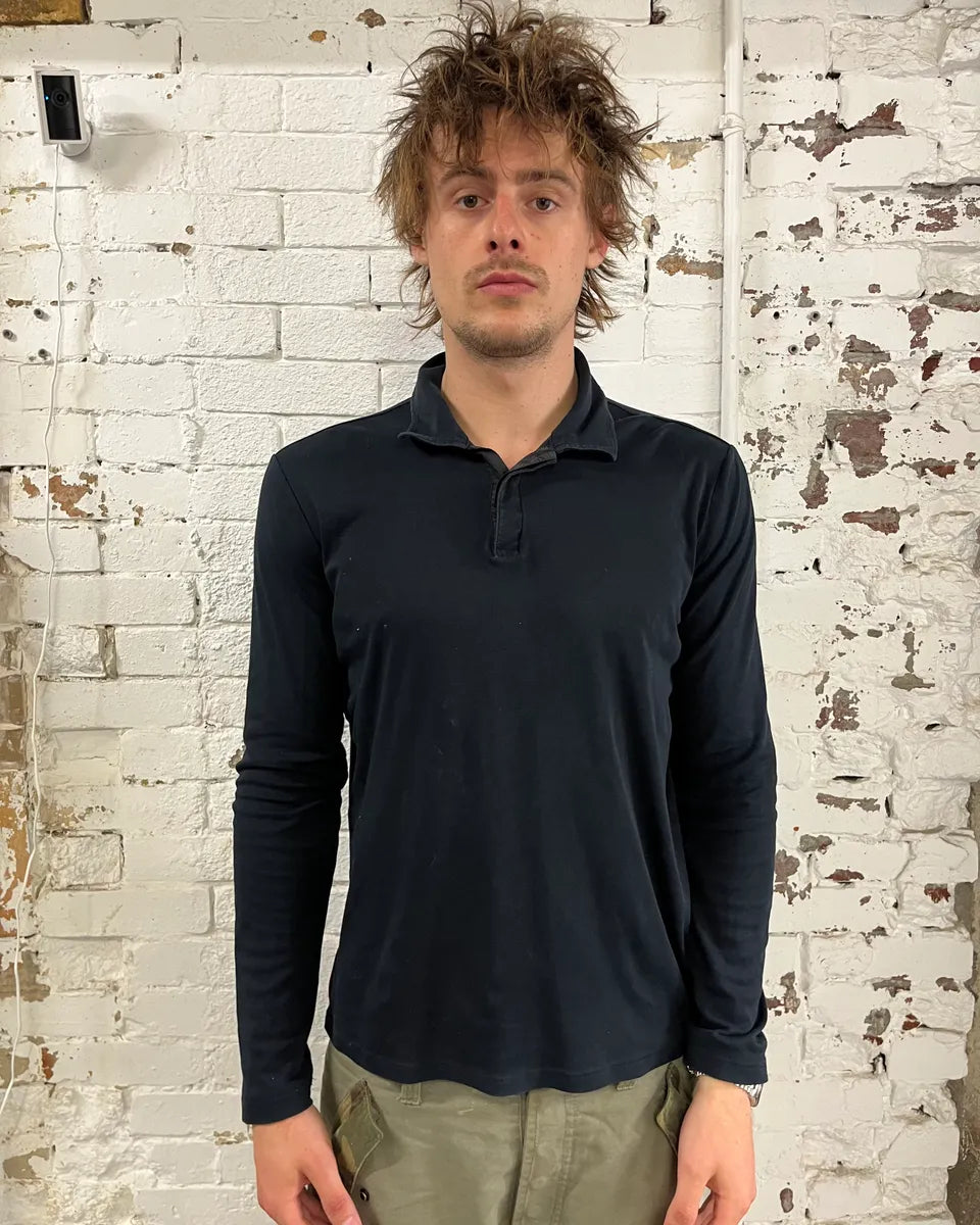 SS2008 Prada Black Linea Rossa Longsleeve Polo UoLoXQj 1