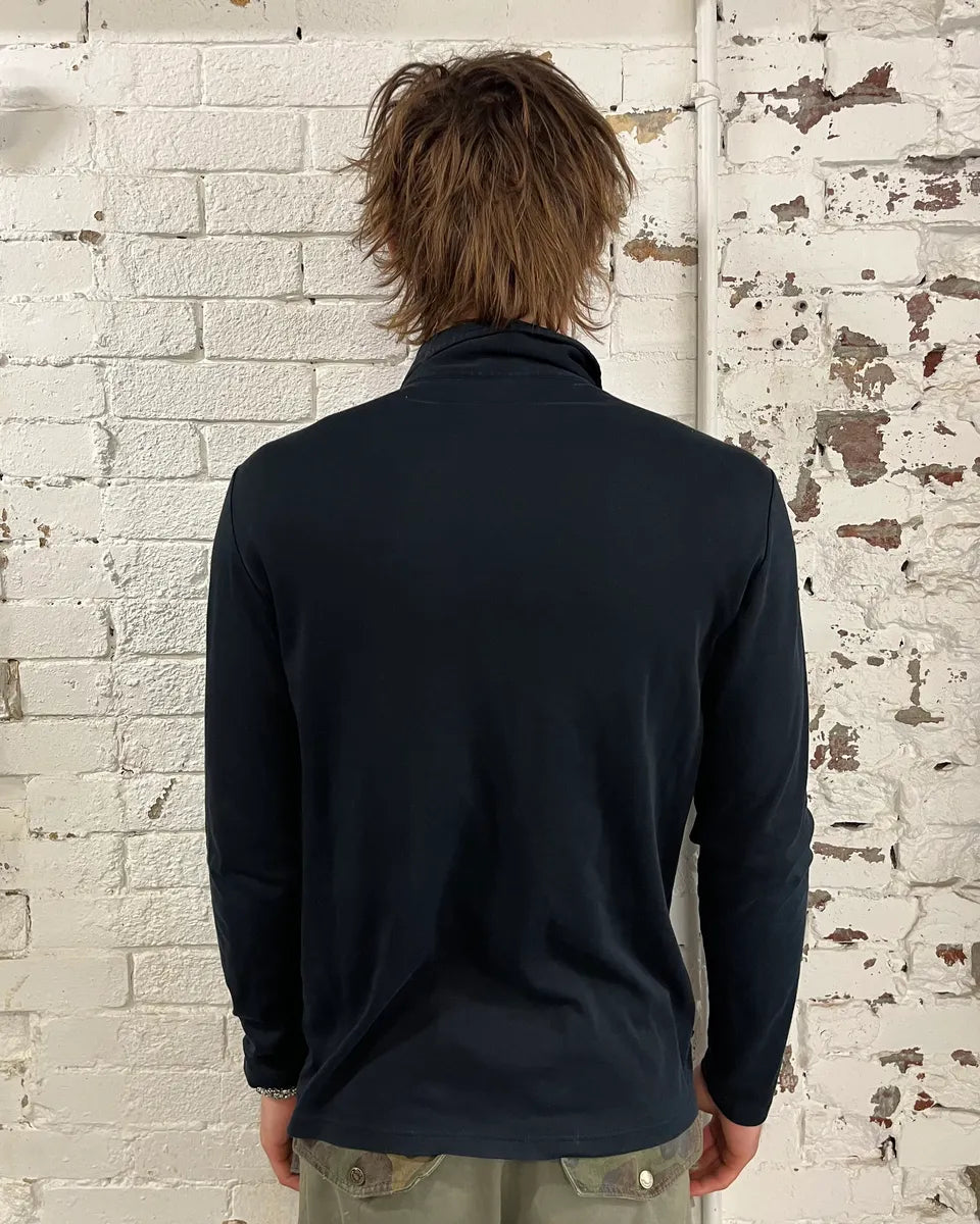 SS2008 Prada Black Linea Rossa Longsleeve Polo UoLoXQj 3