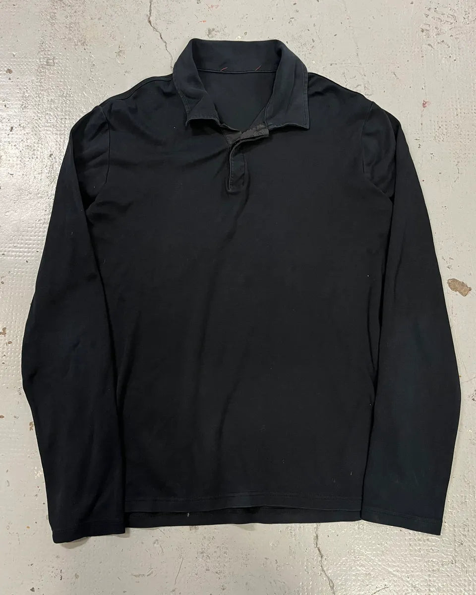 SS2008 Prada Black Linea Rossa Longsleeve Polo UoLoXQj 4