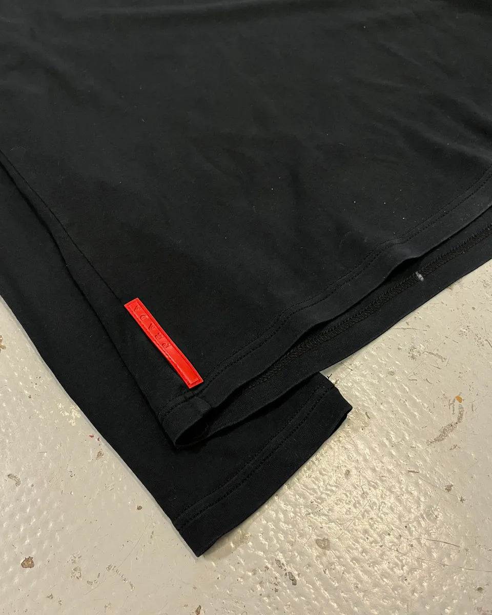 SS2008 Prada Black Linea Rossa Longsleeve Polo UoLoXQj 6