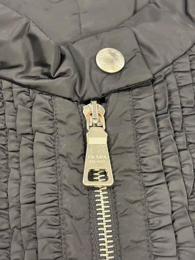 SS2008 Prada Black Wrapped Multi Zips Nylon Jacket XVtFQWV 8