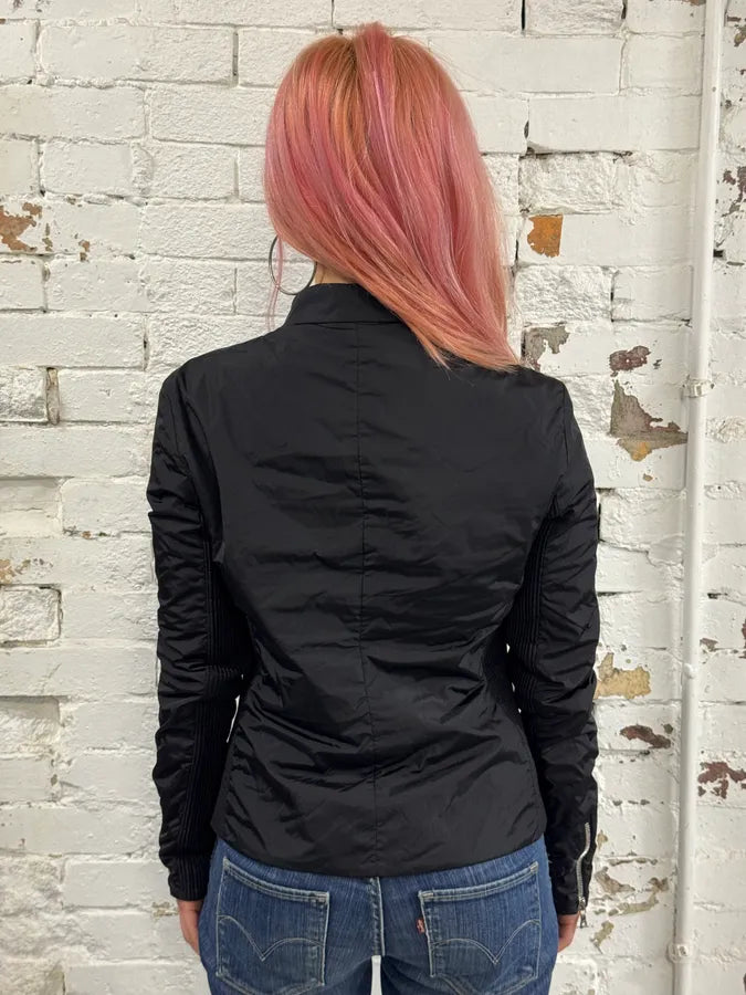 SS2008 Prada Black Wrapped Multi Zips Nylon Jacket XVtFQWV 2