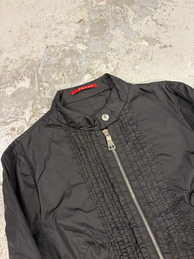 SS2008 Prada Black Wrapped Multi Zips Nylon Jacket XVtFQWV 4