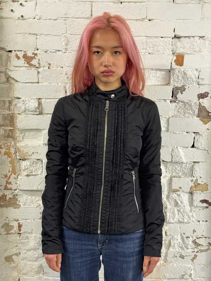 SS2008 Prada Black Wrapped Multi Zips Nylon Jacket XVtFQWV 1