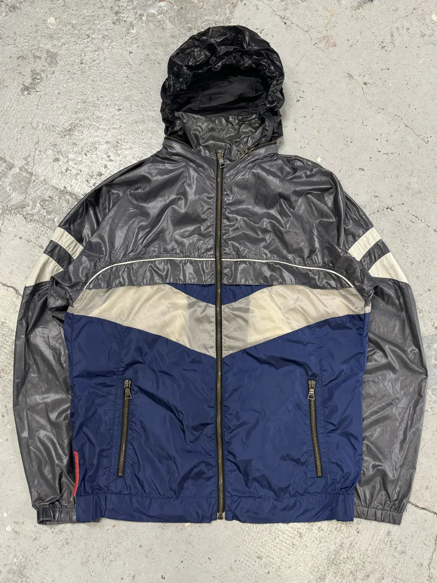 SS2008 Prada Grey & Blue Sport Linea Rossa Jacket ffxLfCH 0