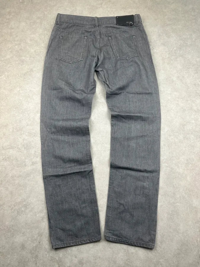 SS2008 Prada Grey Denim Straight Leg Jeans rwZLSGH 6