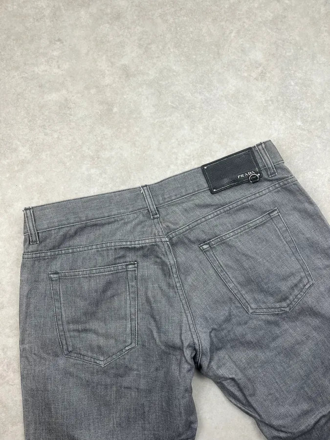 SS2008 Prada Grey Denim Straight Leg Jeans rwZLSGH 7