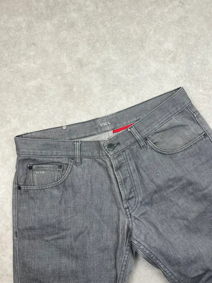 SS2008 Prada Grey Denim Straight Leg Jeans rwZLSGH 4