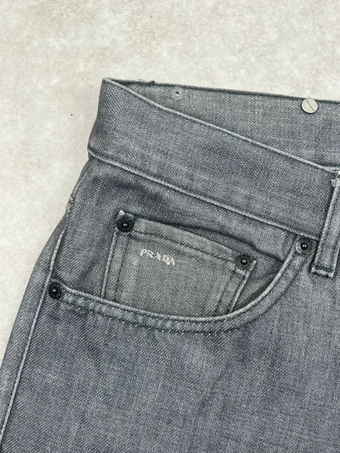 SS2008 Prada Grey Denim Straight Leg Jeans rwZLSGH 8