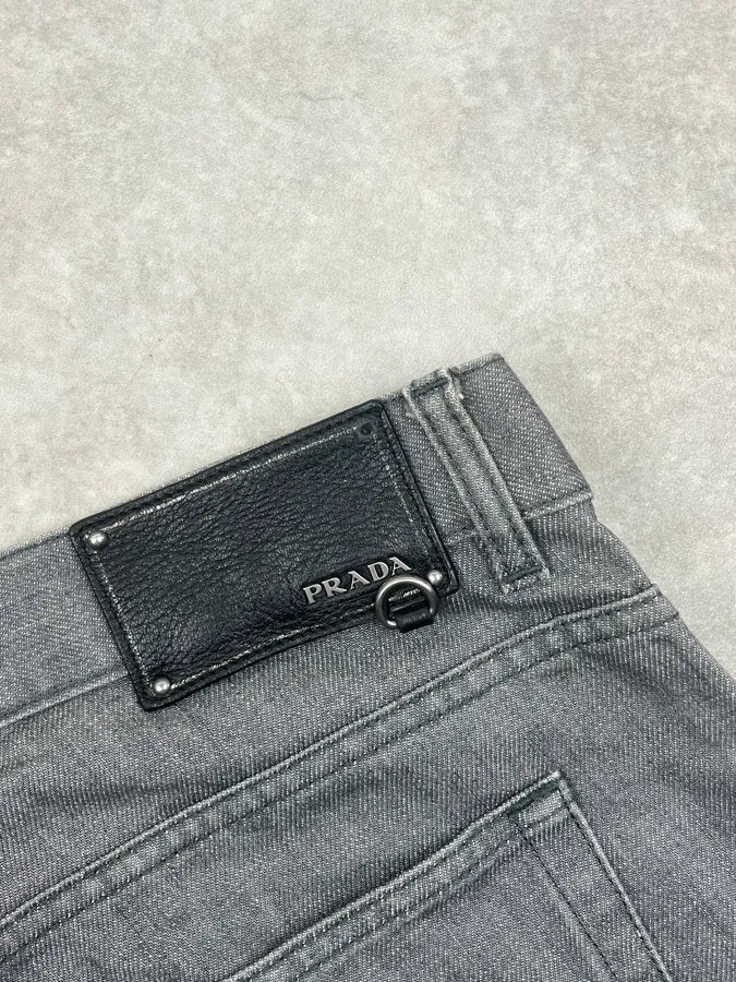 SS2008 Prada Grey Denim Straight Leg Jeans rwZLSGH 9