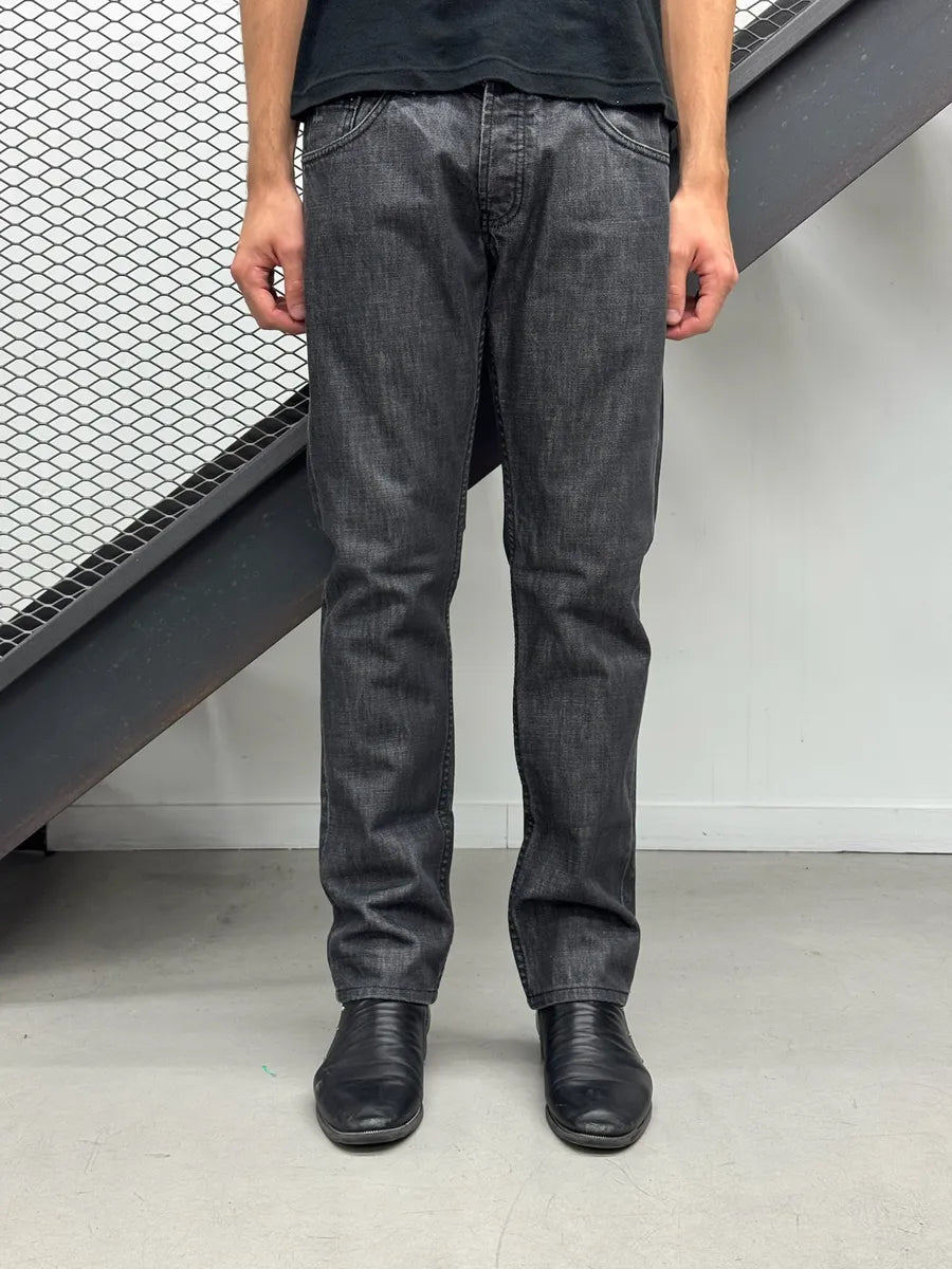 SS2008 Prada Grey Raw Straight Denim Jeans iMoIohT 1
