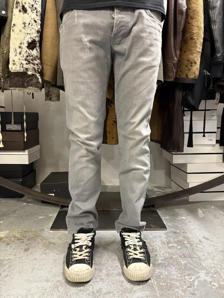 SS2008 Prada Grey Distressed Denim Jeans EbIoTWT 1