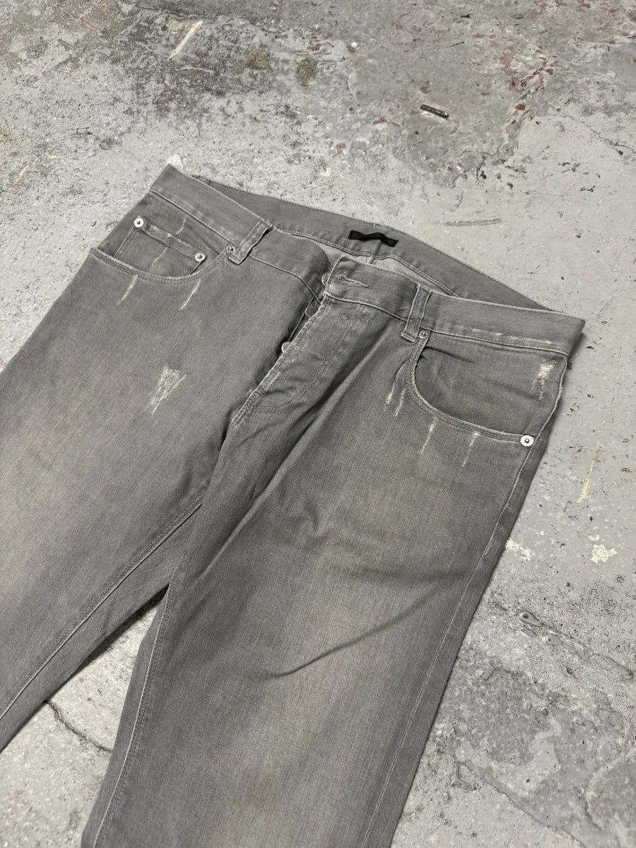 SS2008 Prada Grey Distressed Denim Jeans EbIoTWT 12