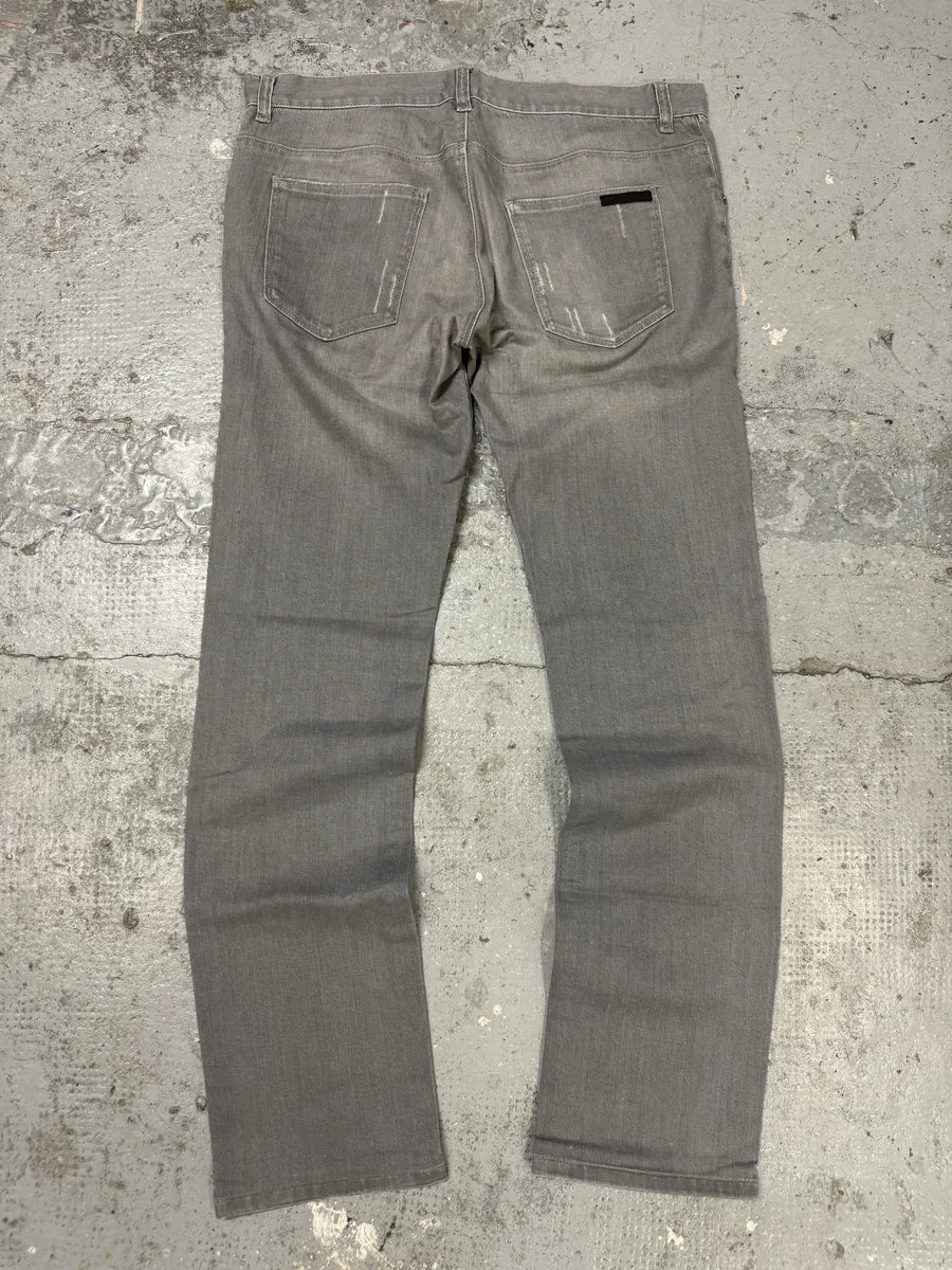 SS2008 Prada Grey Distressed Denim Jeans EbIoTWT 4