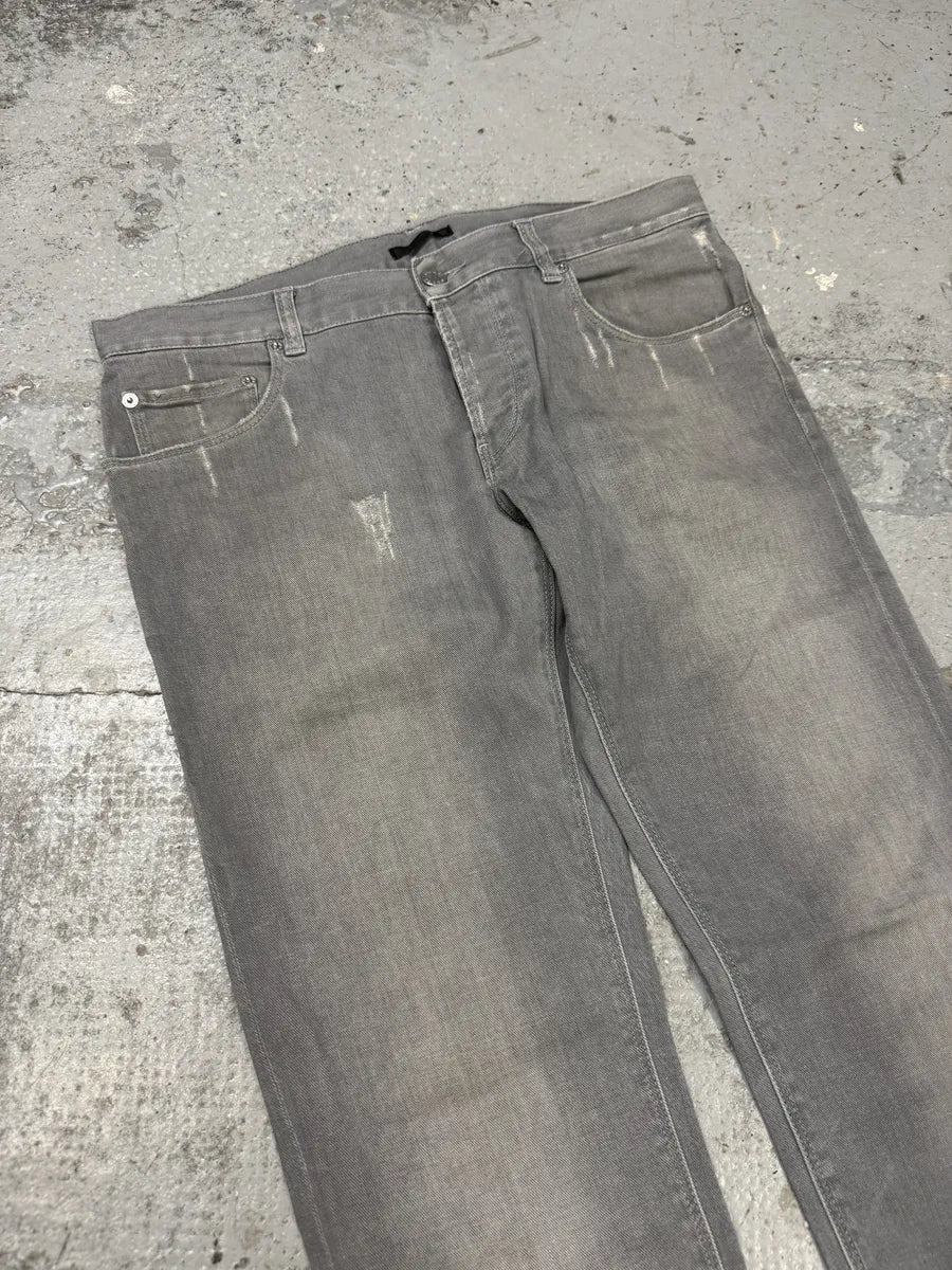 SS2008 Prada Grey Distressed Denim Jeans EbIoTWT 7