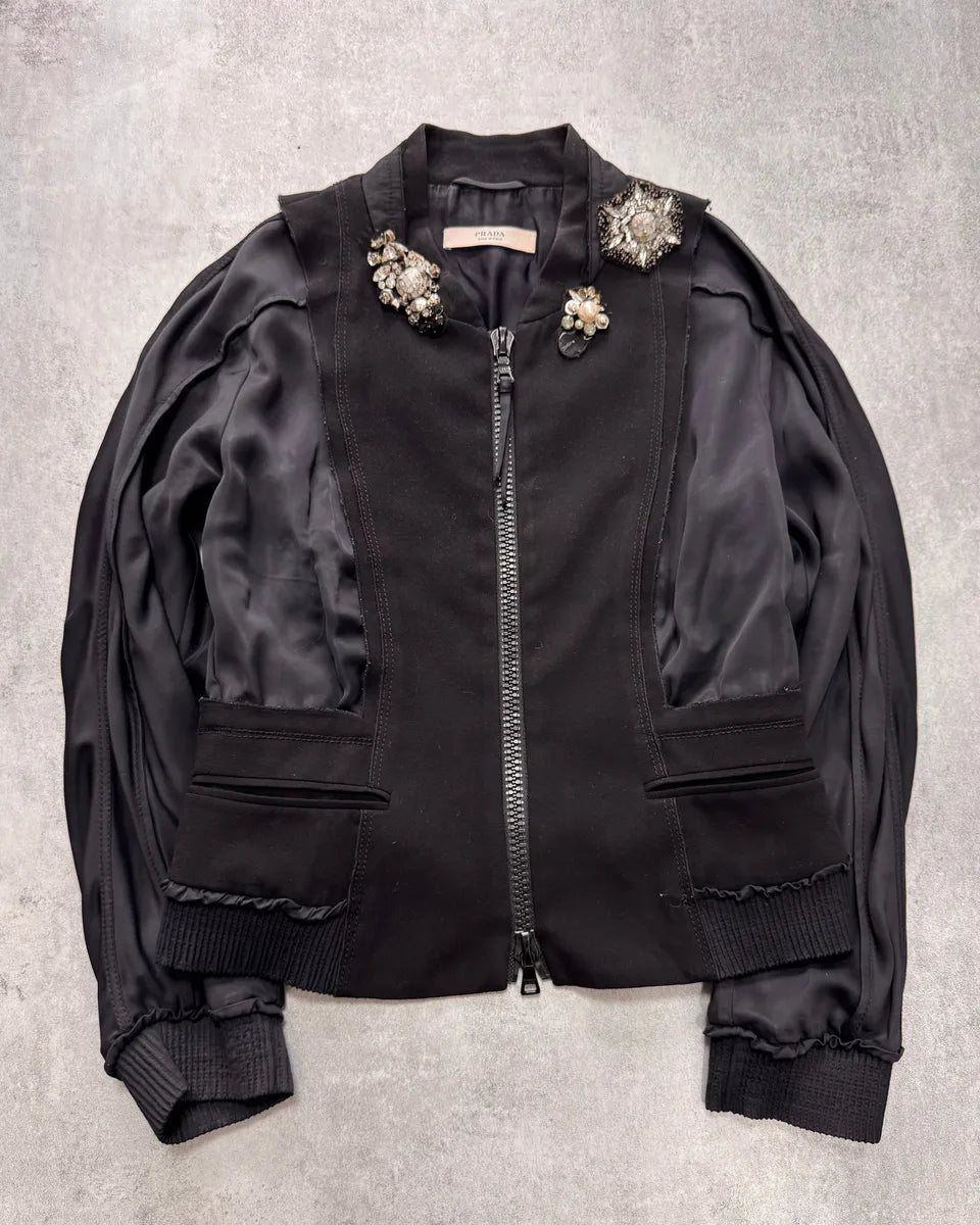 SS2008 Prada Jewelled Embellished Black Jacket (XS) 1