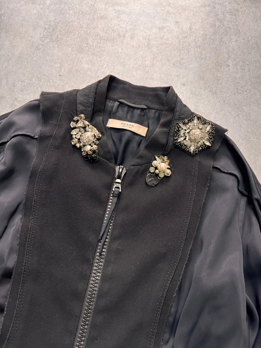 SS2008 Prada Jewelled Embellished Black Jacket (XS) 3