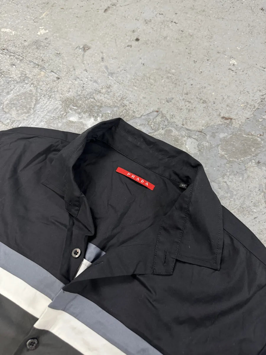 SS2008 Prada Lined Black Grey Shirt ArLzuHt 3